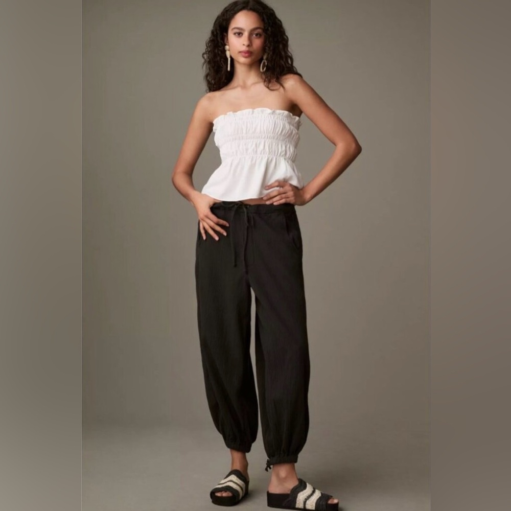 Anthropologie Pilcro Gauze Cropped Black Pants XS